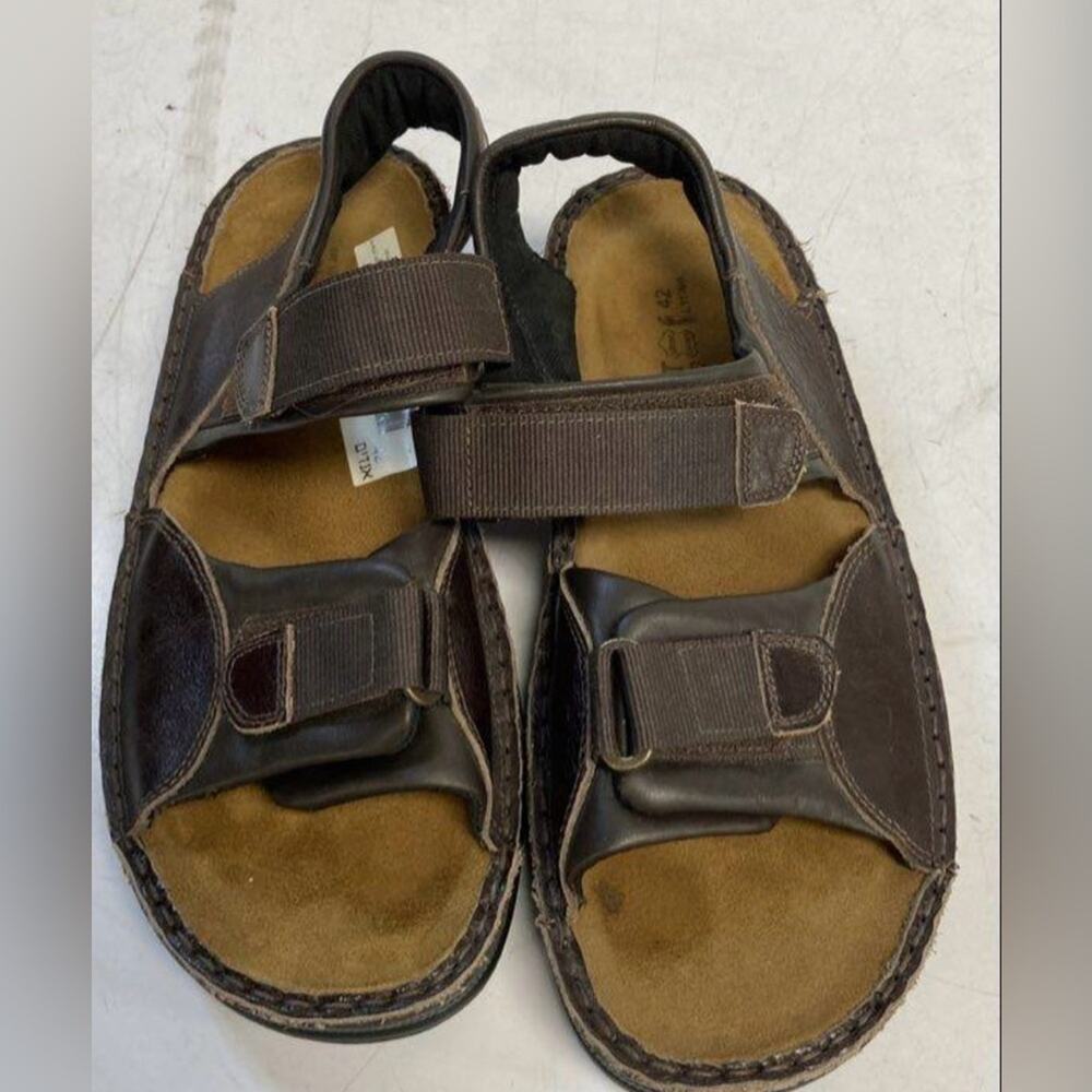 Naot Men’s 42 Andes Soft Brown Leather Cork Insole Sandals